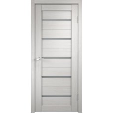 Полотно экошпон DUPLEX  Дуб белый,  400х2000, LR, б/врезки замка и петель, стекло Мателюкс