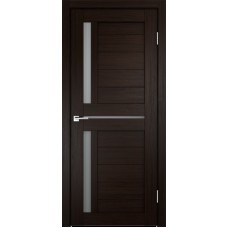 Полотно экошпон DUPLEX 3 со стеклом Венге,  800х2000, LR, б/врезки замка и петель, стекло Мателюк