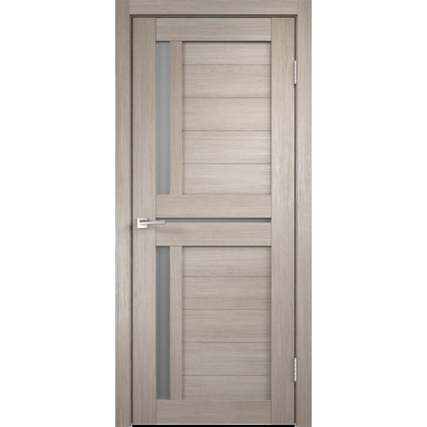Полотно экошпон DUPLEX 3 со стеклом Капучино,  800х2000, LR, б/врезки замка и петель, стекло Мате