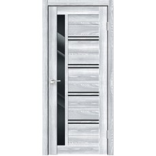 Полотно экошпон ХLINE  1 со стеклом Клён айс,  600х2000, LR, б/врезки замка и петель, стекло Лакобе