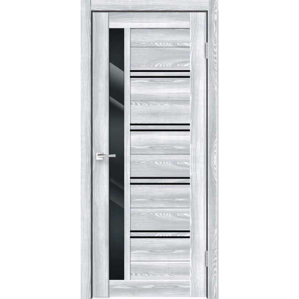 Полотно экошпон ХLINE  1 со стеклом Клён айс,  600х2000, LR, б/врезки замка и петель, стекло Лакобе